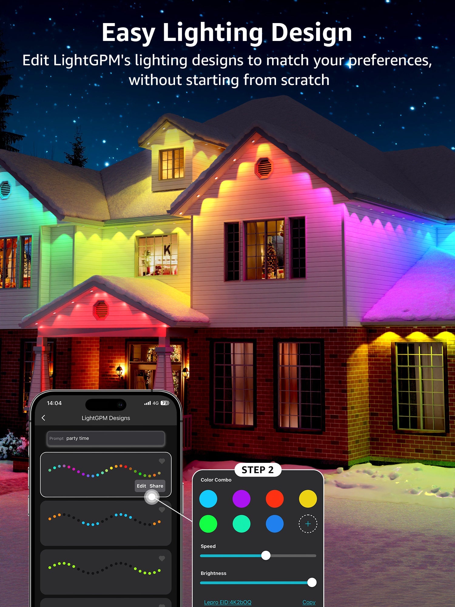 Lepro E1 AI-Powered Permanent Outdoor Lights | Holiday Decor