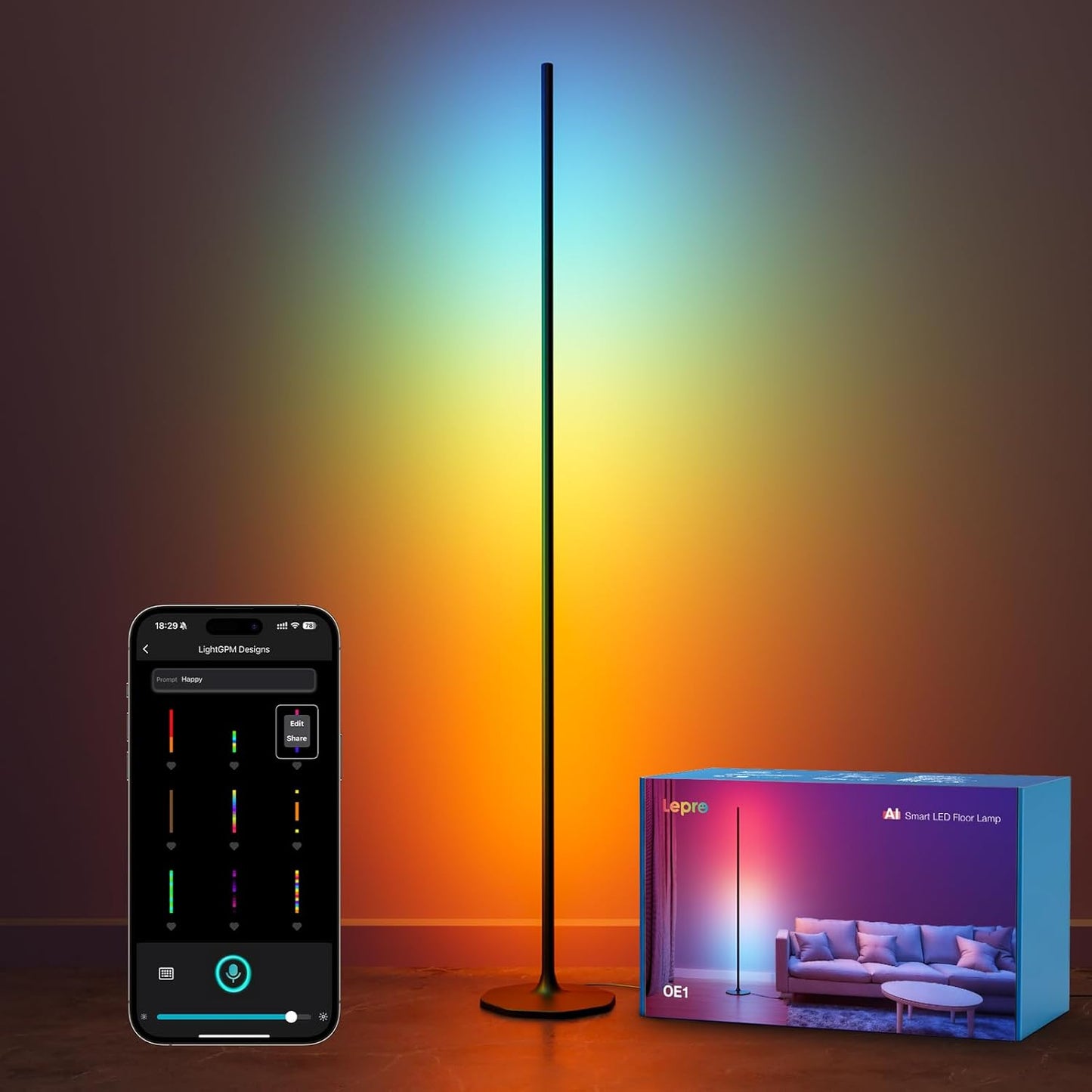 lepro OE1 Smart LED floor lamp packaging