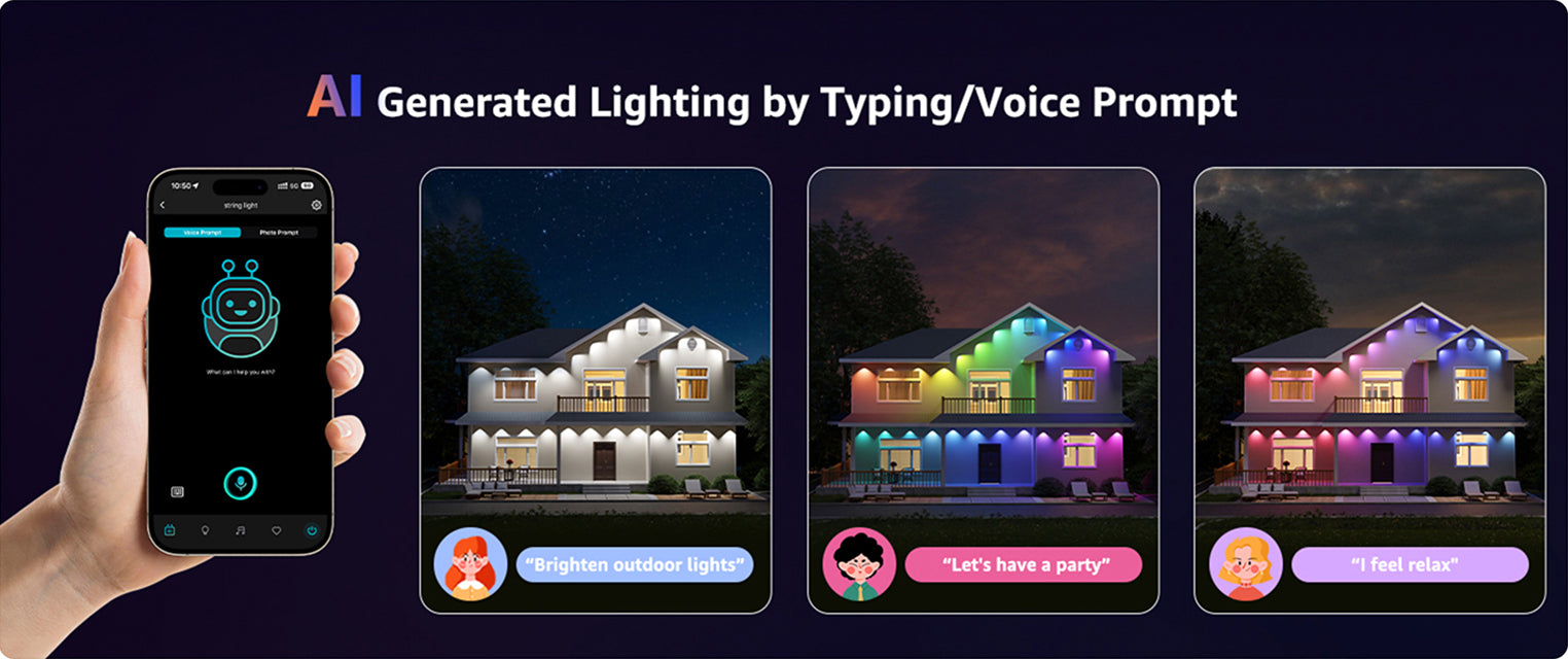 Lepro E1 AI-Powered Permanent Outdoor Lights | Holiday Decor