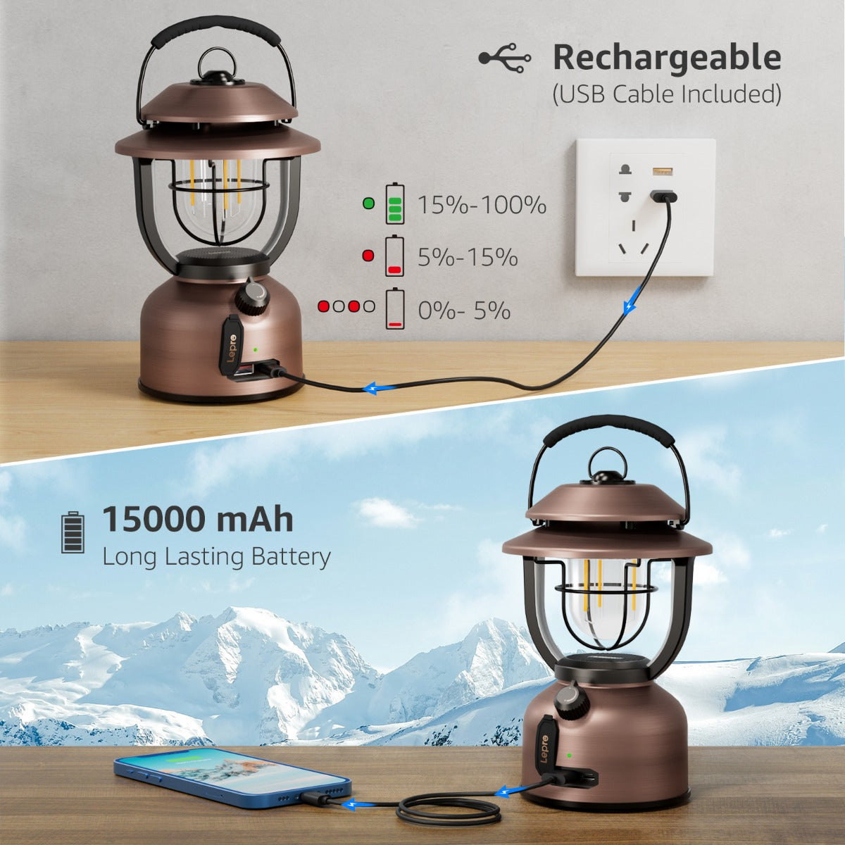 Lepro Retro LED Camping Lantern