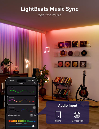 Lepro S2 Smart LED Strip Lights with AI Features (Dynamic RGB+Warm White+Daylight White)