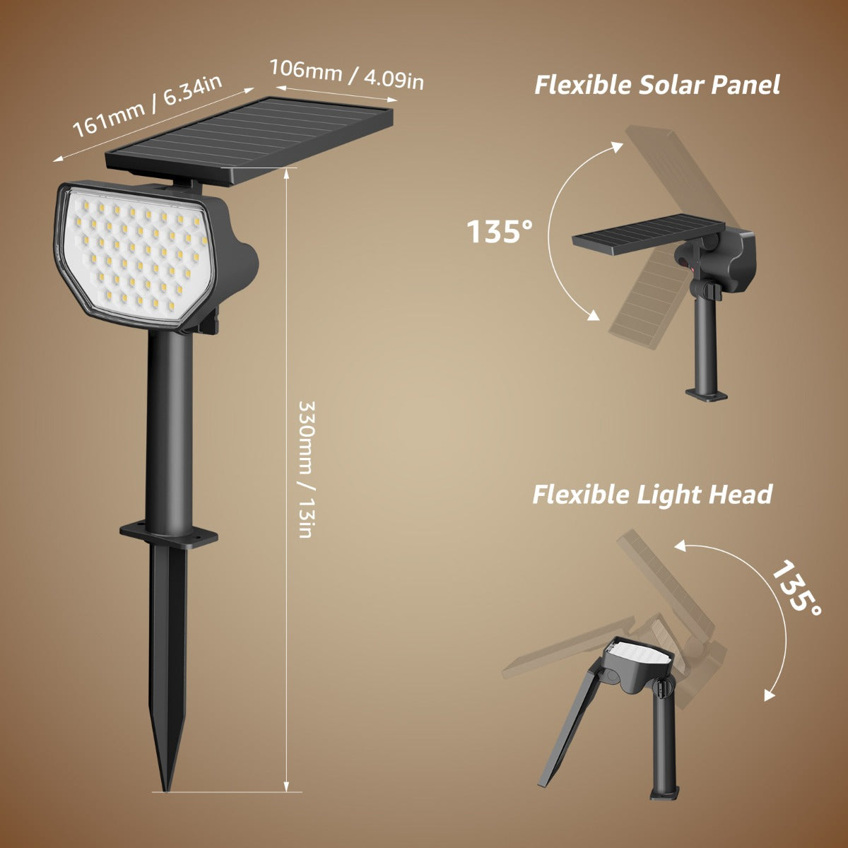 Lepro Warm White Solar Garden Lights (2-Pack)