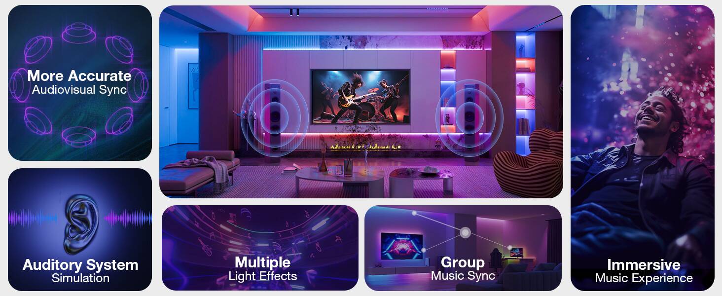 Lepro WL1 RGB LED Wall Lights with AI Music Sync, Smart Mood