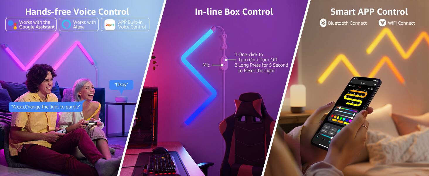 Lepro WL1 RGB LED Wall Lights with AI Music Sync, Smart Mood Lepro WL1 RGB LED Wall Lights with AI Music Sync, Smart Mood