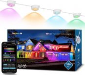 Lepro E1 AI Permanent Outdoor Lights APP Control, 100ft Smart RGB+IC Christmas House Lights with 60 Warm/Cool White LED Pucks, Alexa Google Enabled, AI Generated Lighting LLM, NO Remote, 2.4 GHz WiFi